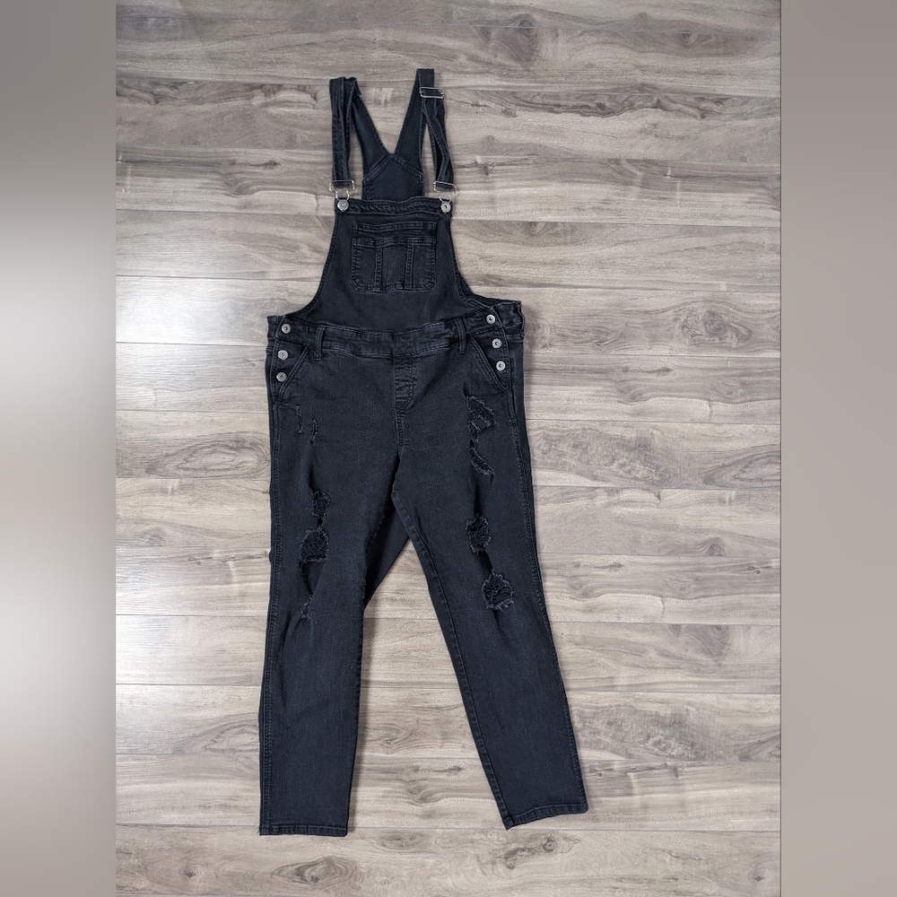 Torrid Crop Overall Stretch Black wash size 14